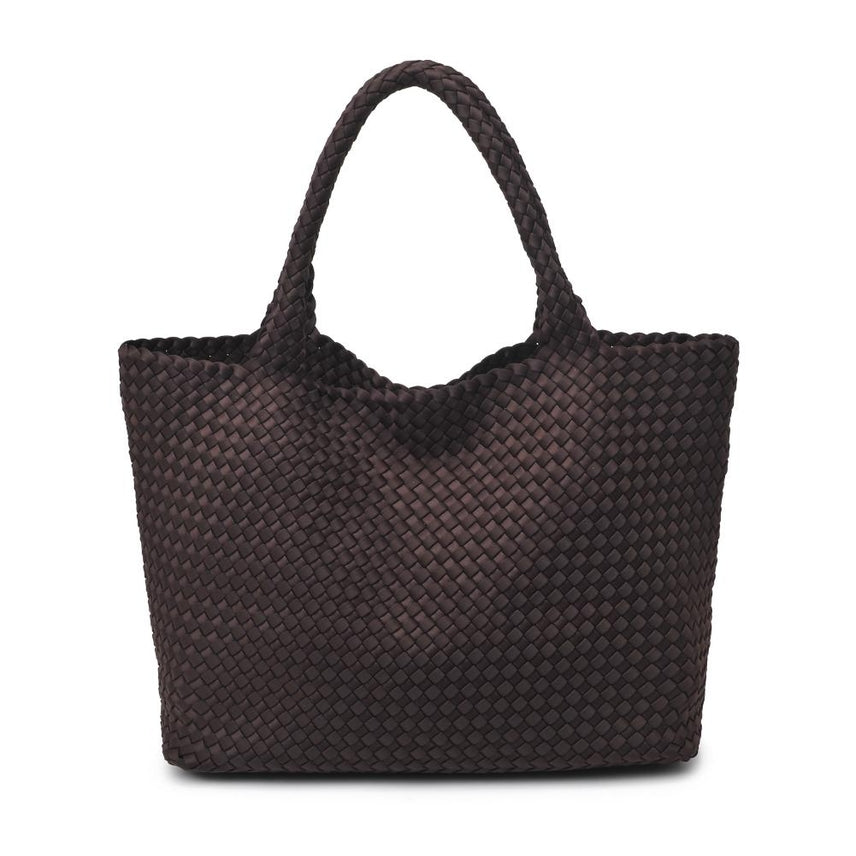 CHOCOLATE THE SKY'S THE LIMIT LARGE WOVEN TOTE BAG
