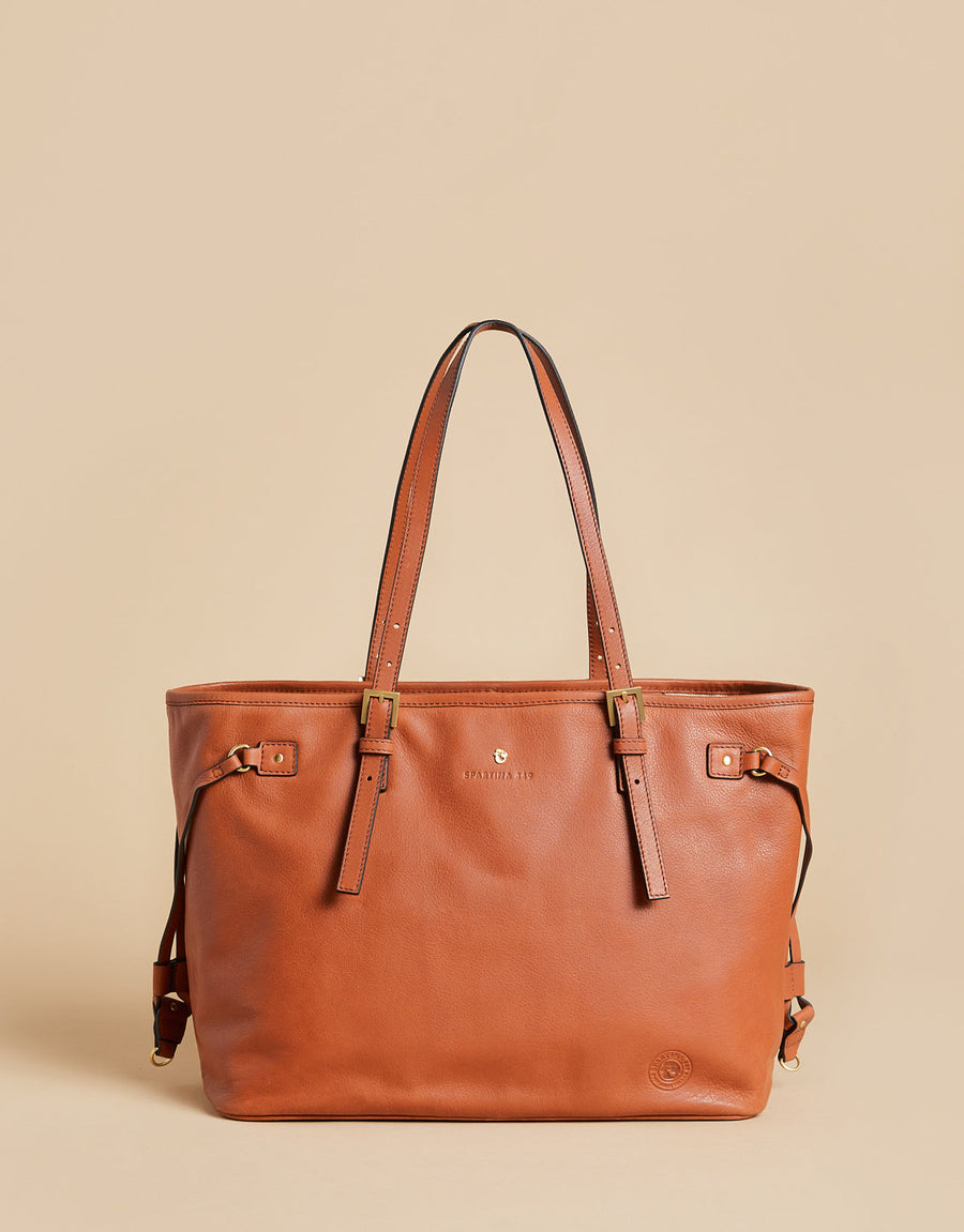SADDLE BROWN SIRE JETSETTER TOTE
