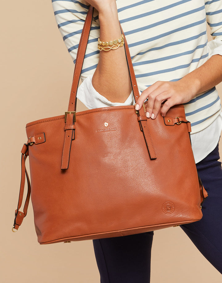SADDLE BROWN SIRE JETSETTER TOTE