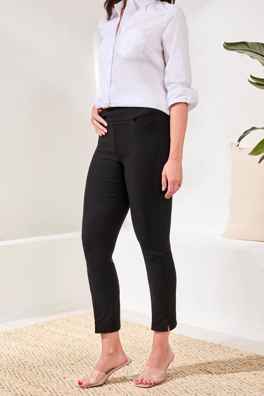 BLACK FLATTEN IT ANKLE PANT