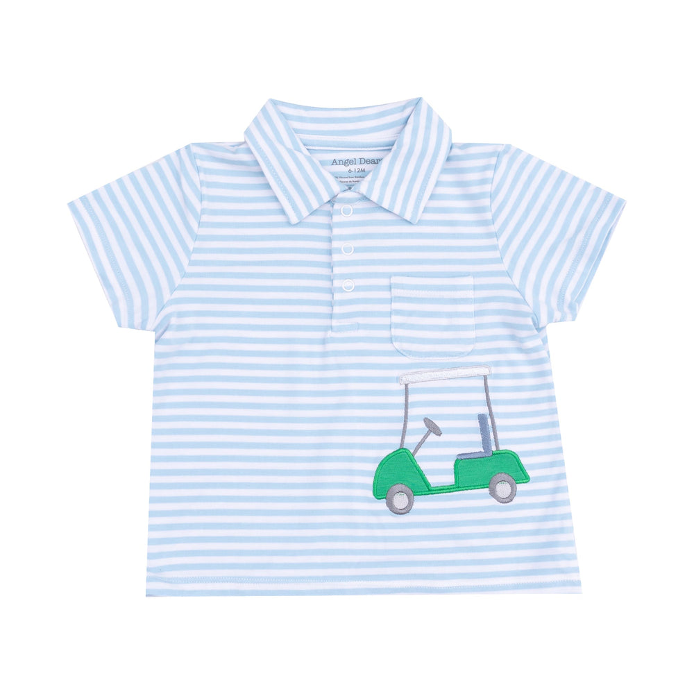 GOLF APPLIQUE POLO SHIRT & BAMBOO SHORT SET
