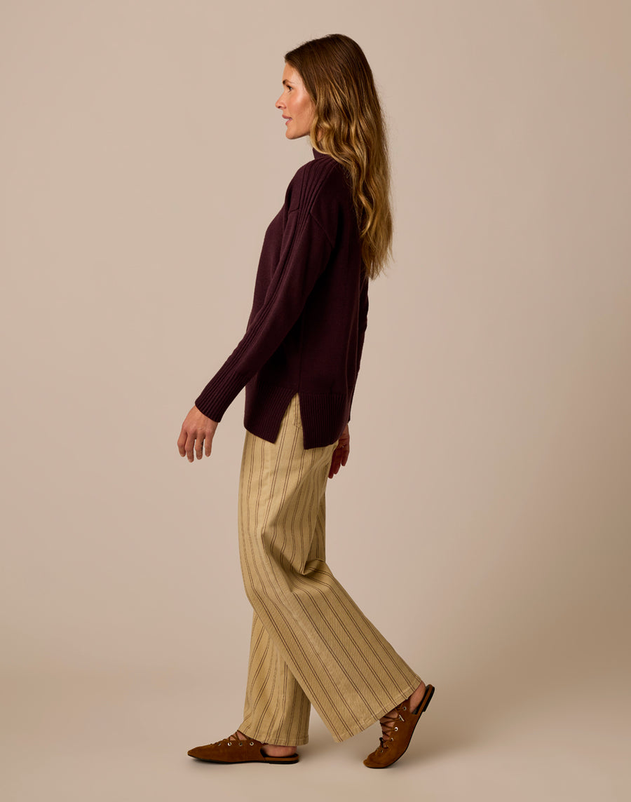 WOODWARD DARK PLUM SWEATER