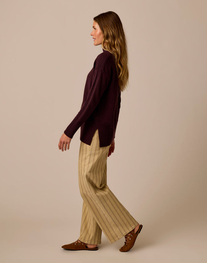 WOODWARD DARK PLUM SWEATER