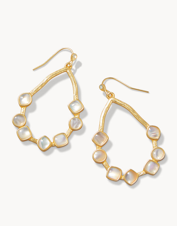 MAERA GOLD MOTHER-OF-PEAL EARRINGS
