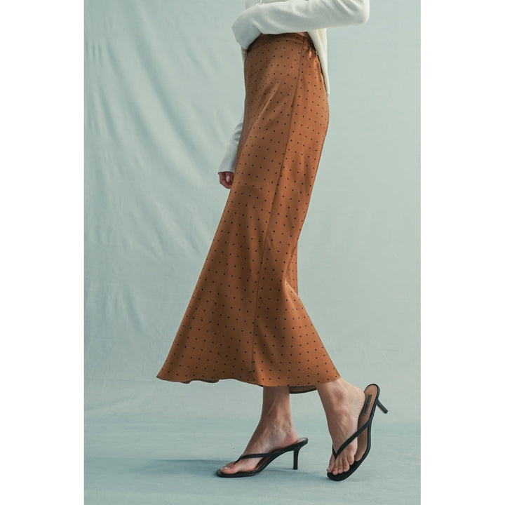 MOCHA POLKA DOT MIDI SKIRT