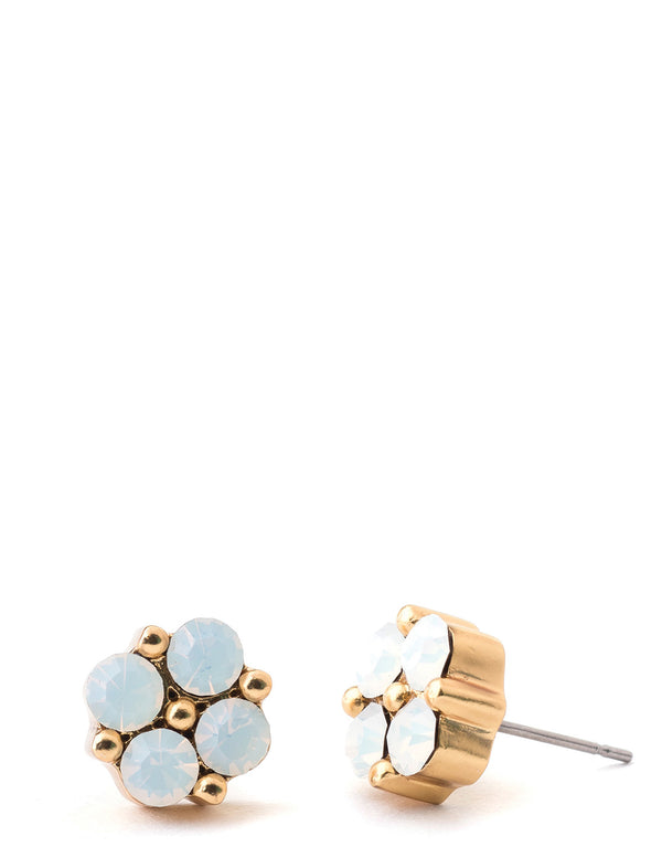 OPAL CLOVER STUD EARRINGS