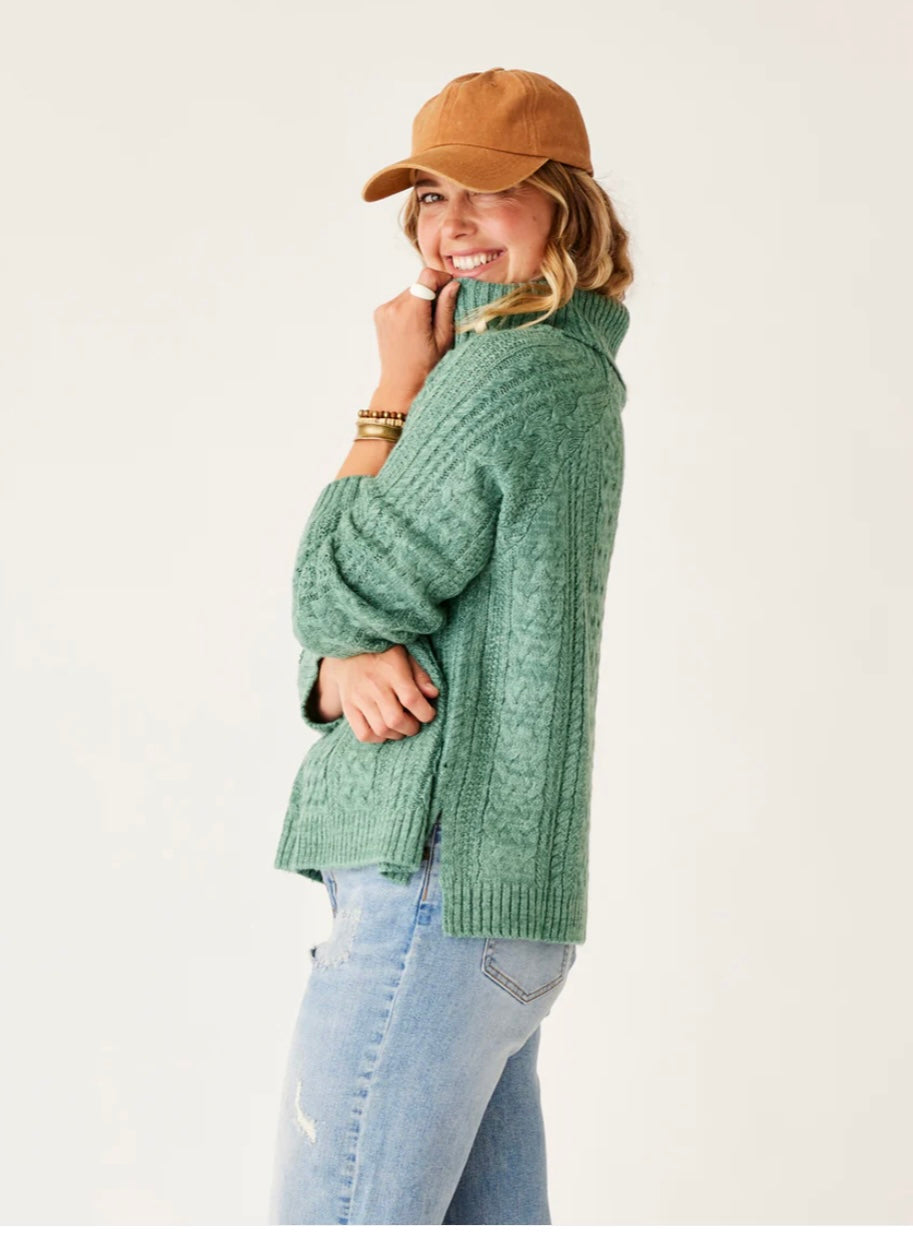 FIELD HEATHER FOREST COWL SWEATER
