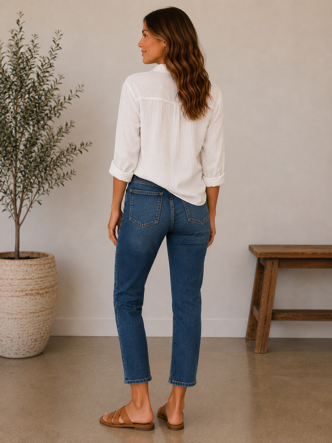 RACHAEL DEVOTEE WASH MOM RAW HEM JEANS