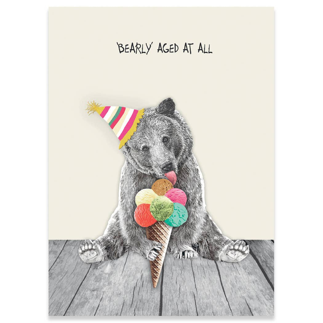 BEARLY AGED BIRTHDAY CARD
