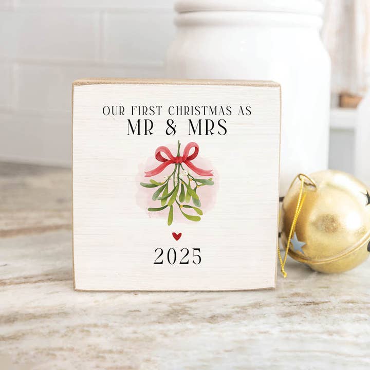 FIRST CHRISTMAS AS MR. & MRS. BLOCK SIGN
