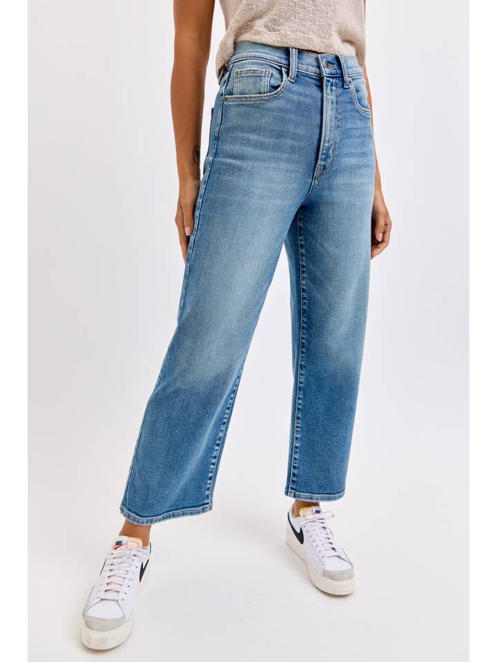 KARL HIGH RISE CROP DAD JEANS
