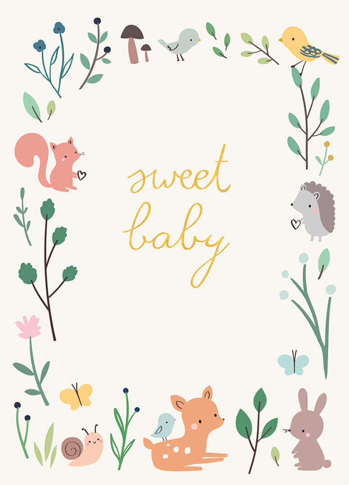 SWEET BABY NEW BABY GREETING CARD