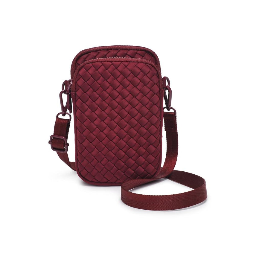 WINE DIVIDE & CONQUER WOVEN CROSSBODY BAG
