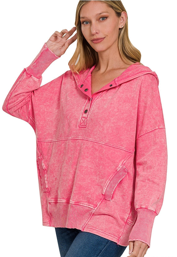 CARNATION PINK VINTAGE WASH HOODIE