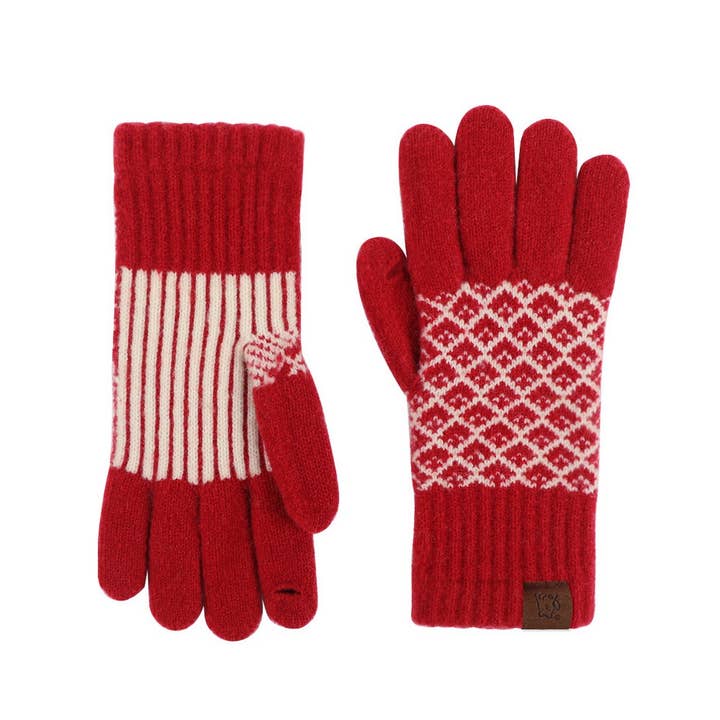 RED SUPREME KNIT GLOVES
