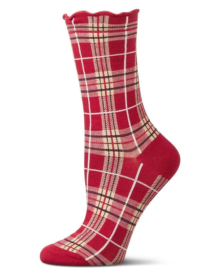 RED PLAID SOCKS