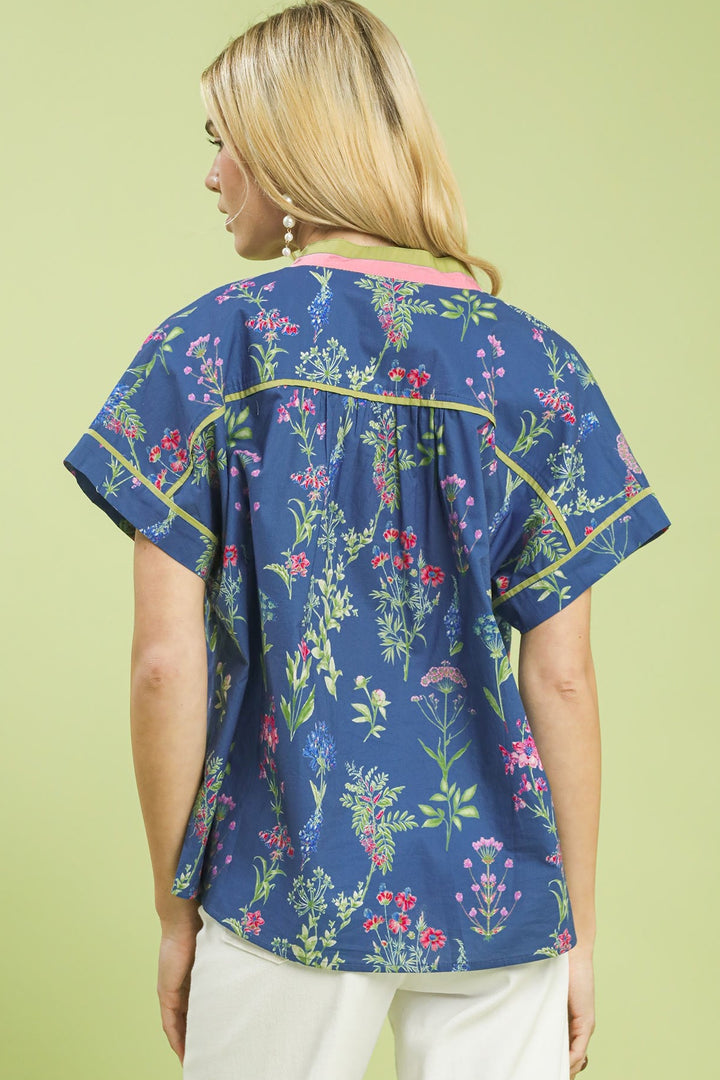 MIA BOTANICAL FLORAL BUTTON UP SHIRT