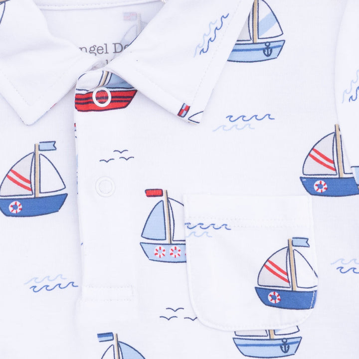 BUBBLY SAILBOATS POLO & SHORT SET