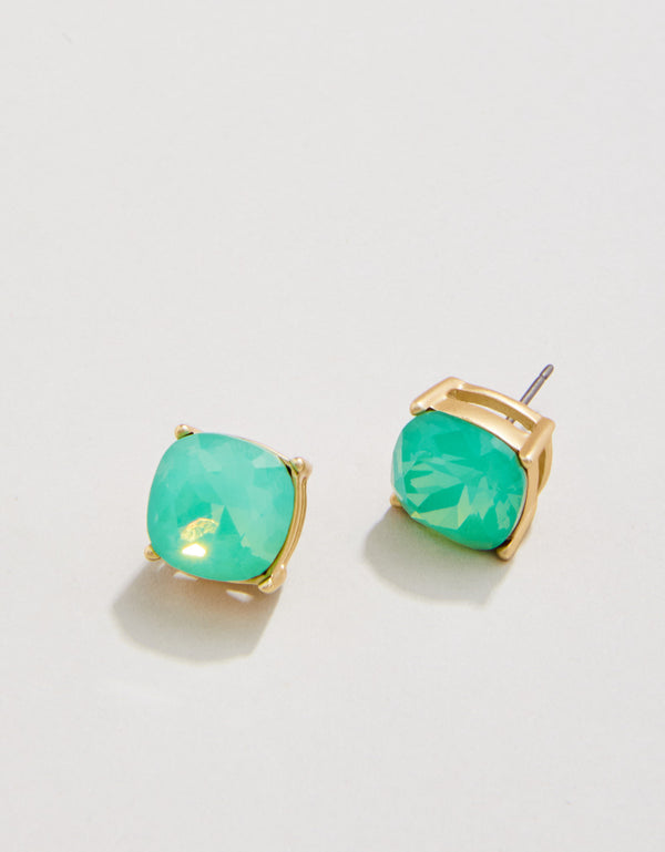 SEA LA VIE SEA GREEN GLASS STUD EARRINGS