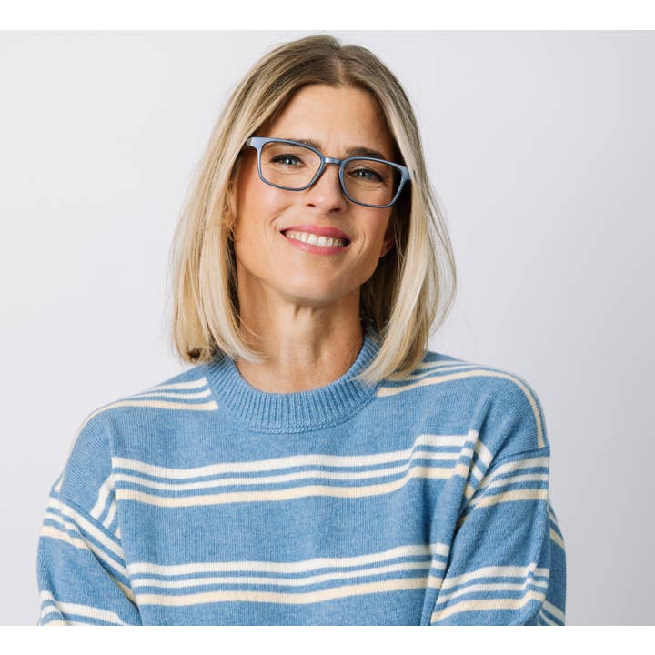 JO SLATE METALLIC  BLUE LIGHT READERS