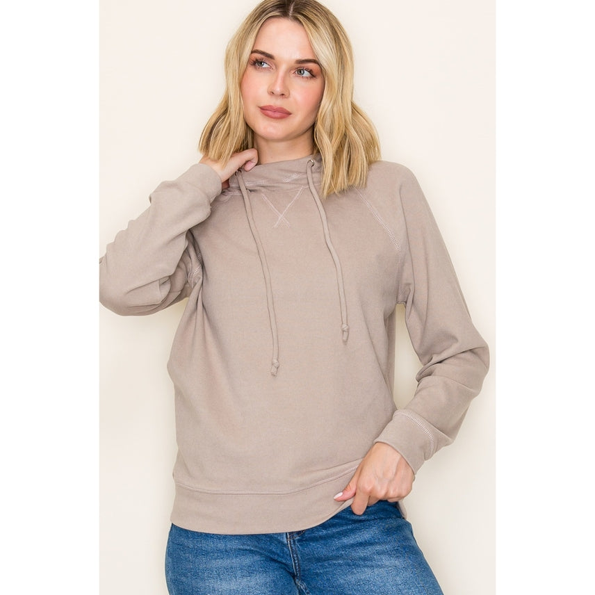 LATTE PLUSH KNIT HOODIE