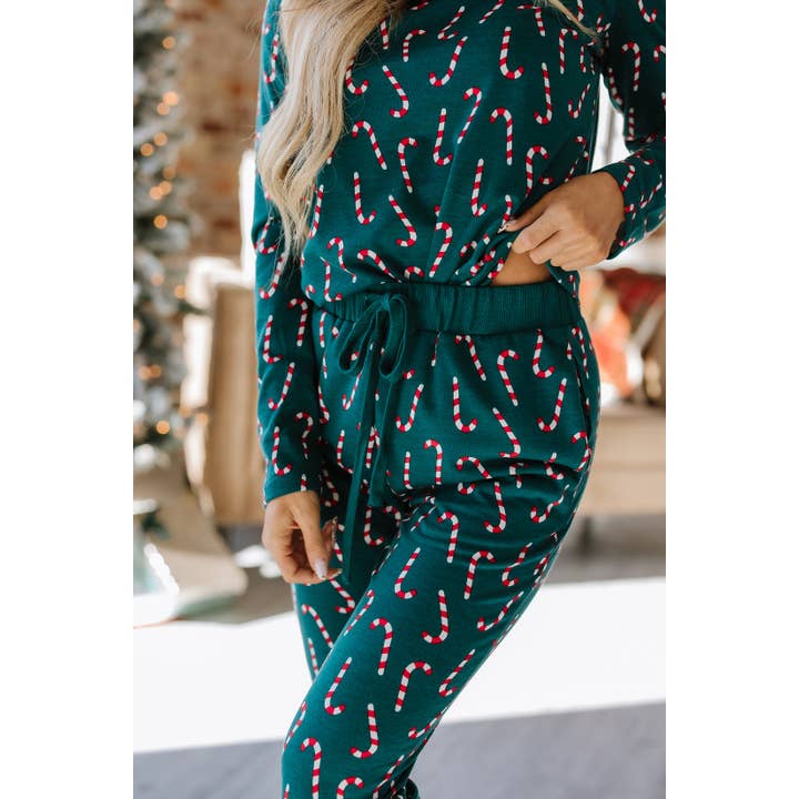 CANDY CANE PRINT LOUNGE/PJ SET
