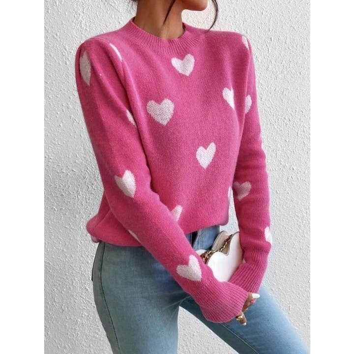 ONE LOVE ALL OVER HEART SWEATER