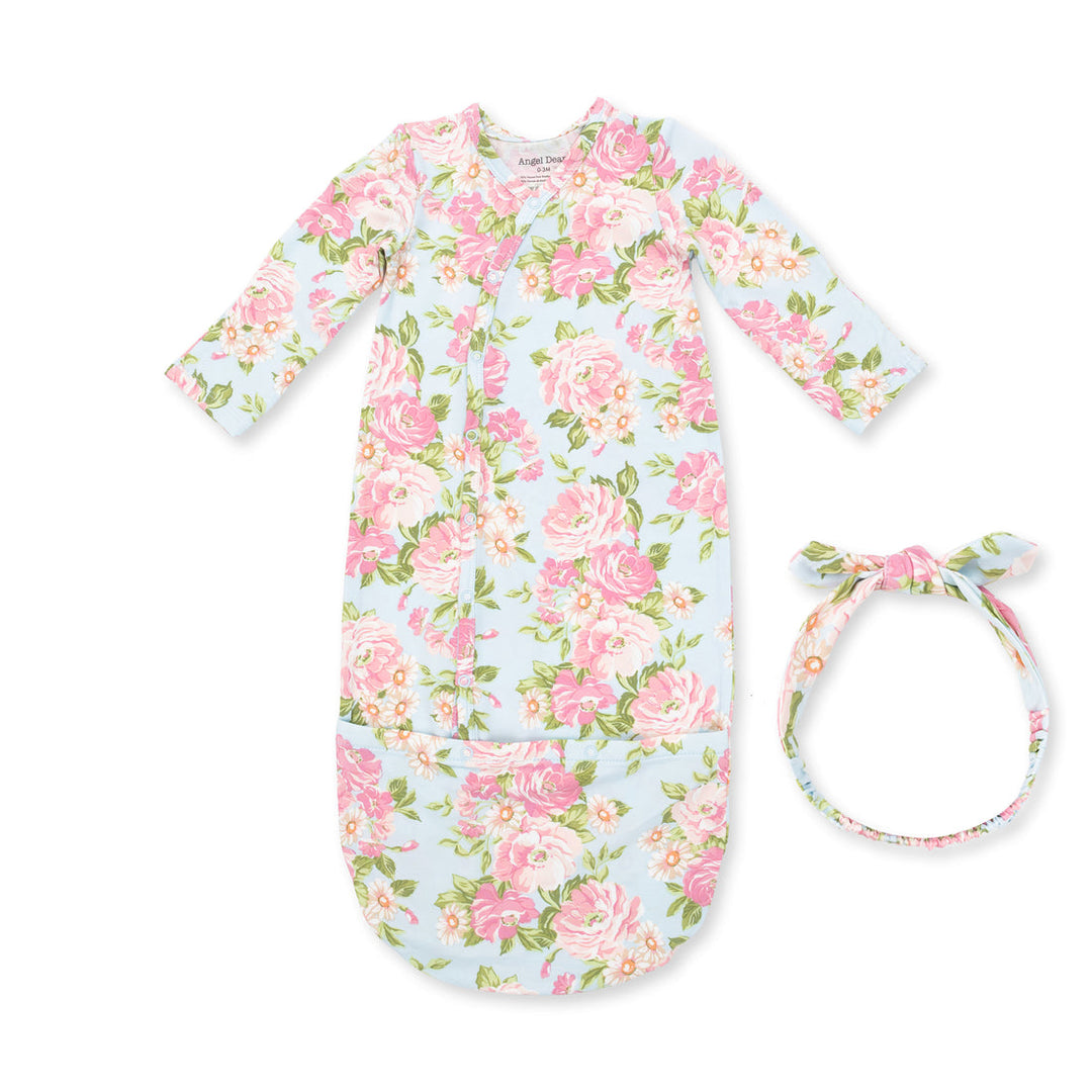 ANGELINE FLORAL BUNDLE GOWN & HEADBAND