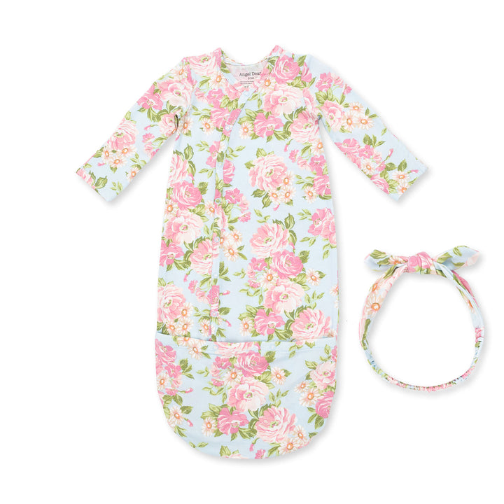 ANGELINE FLORAL BUNDLE GOWN & HEADBAND
