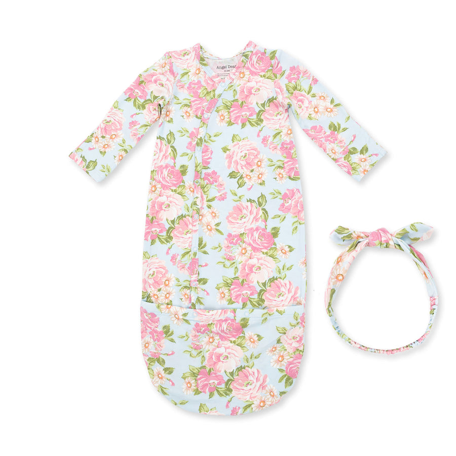 ANGELINE FLORAL BUNDLE GOWN & HEADBAND
