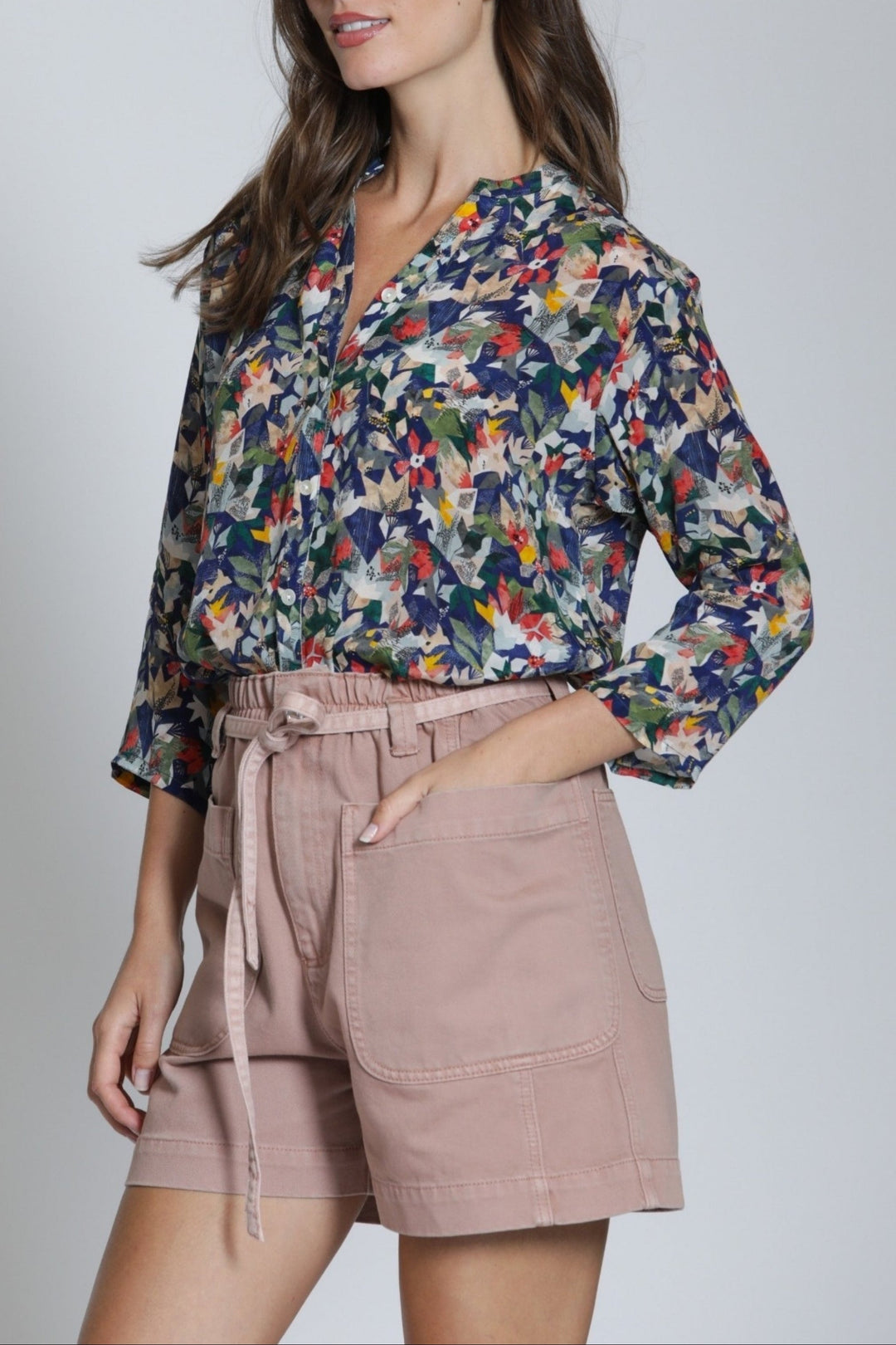 MIDNIGHT BOTANICA 3/4 SLEEVE TOP