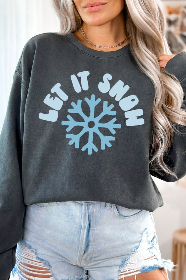 LET IT SNOW GRAPHIC CREW SWEATSHIRT
