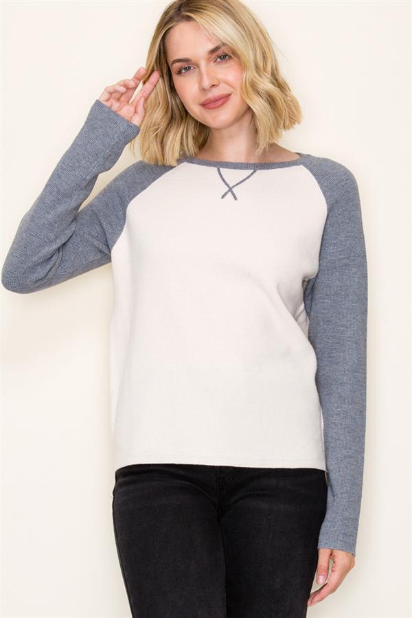 HOMERUN WAFFLE TEXTURE SWEATER
