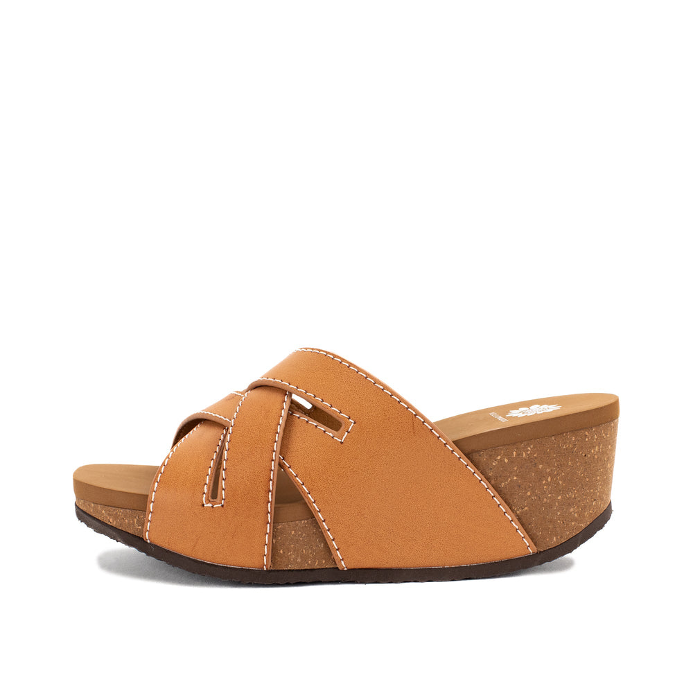 CLEVER ALMOND WEDGE SANDAL
