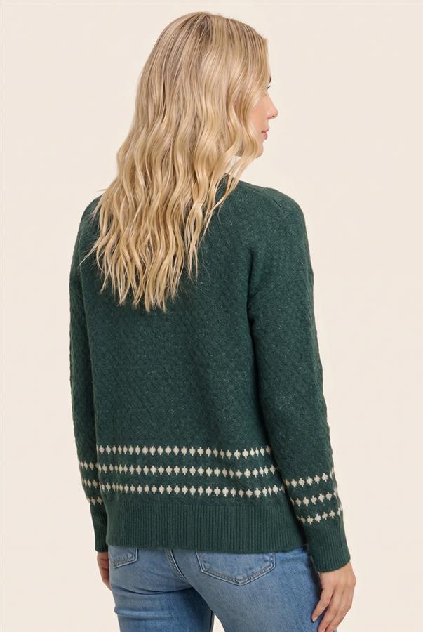 FOREST TEXTURED BALLOON SLEEVE CARDIGAN