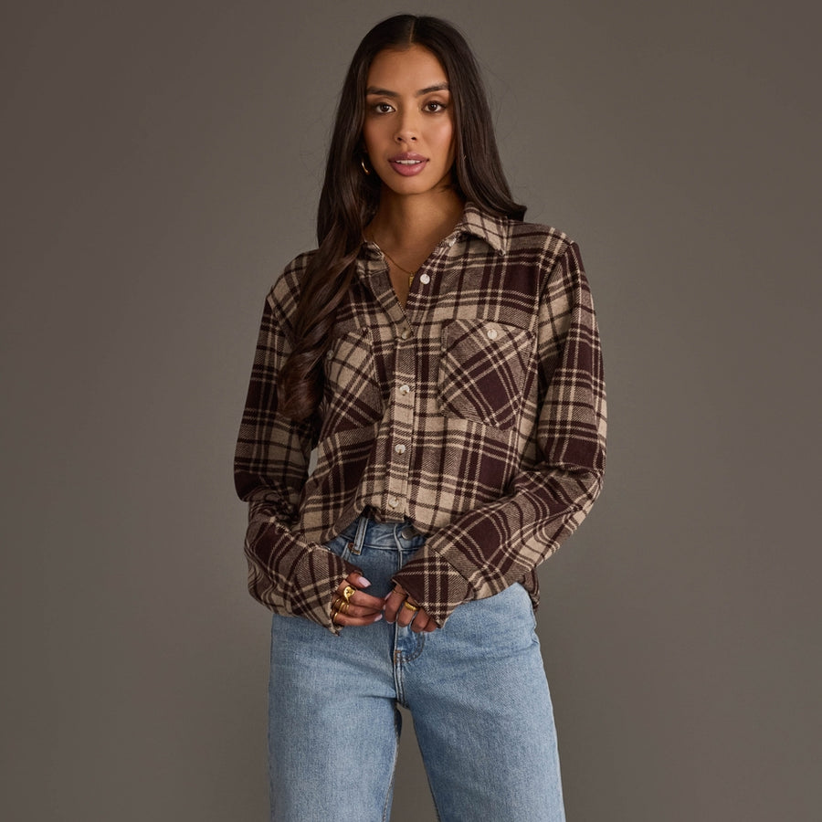 CHOCOLATE KISS PLAID SHIRT

