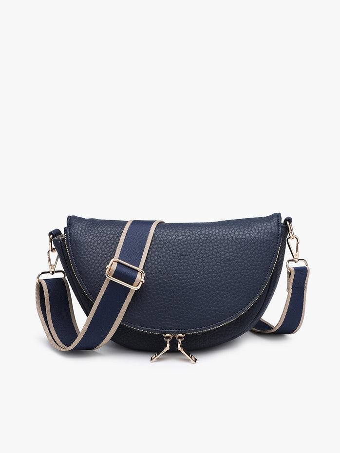 ALESSANDRA NAVY FOLDOVER CROSSBODY BAG
