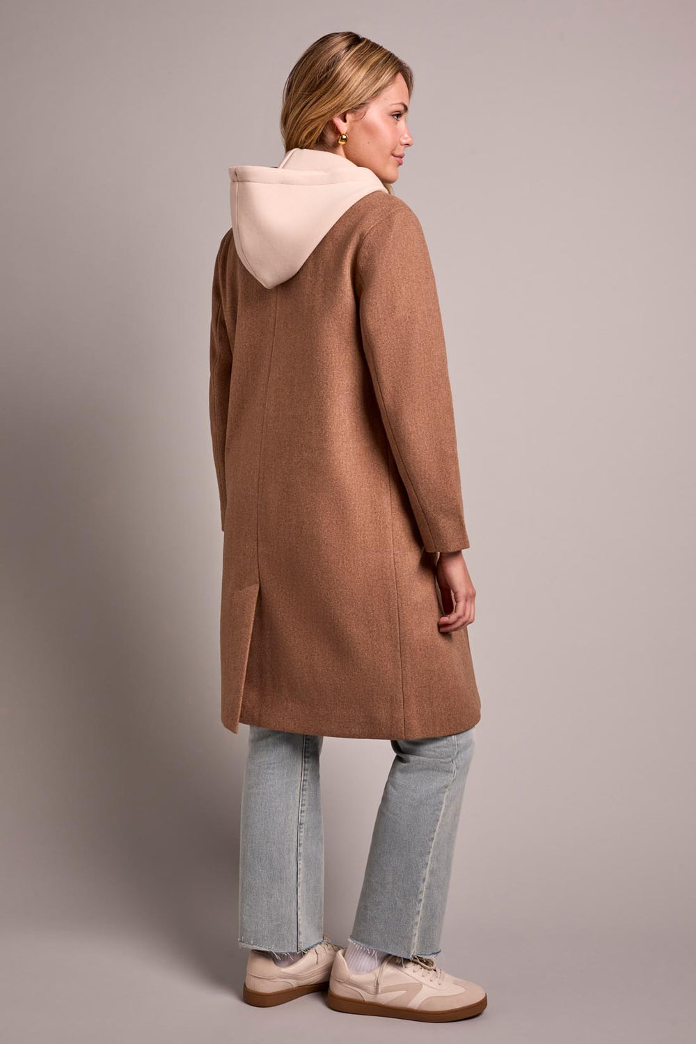BISCOTTI KNIT COAT WITH REMOVABLE FOOLER HOODIE
