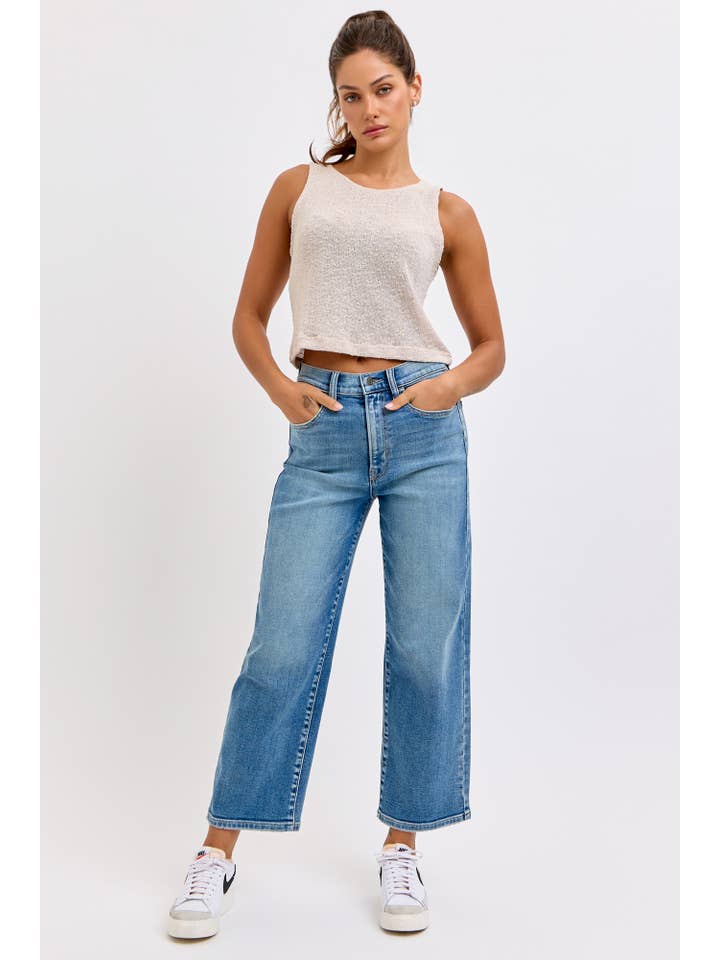 KARL HIGH RISE CROP DAD JEANS