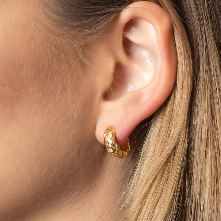 GOLD 14K DIPPED HUGGIE EARRINGS