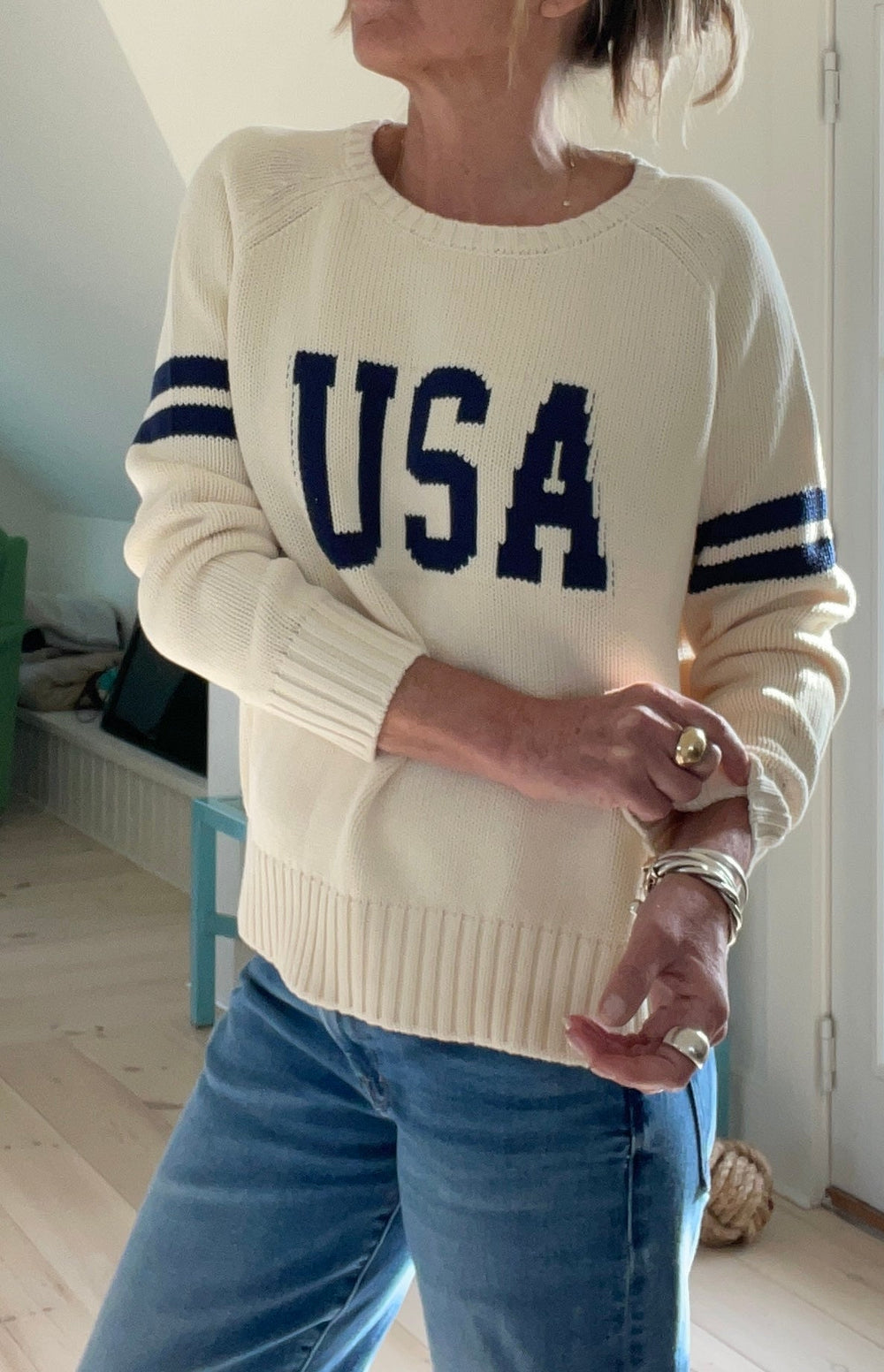 CREAM USA CAMPUS COTTON SWEATER
