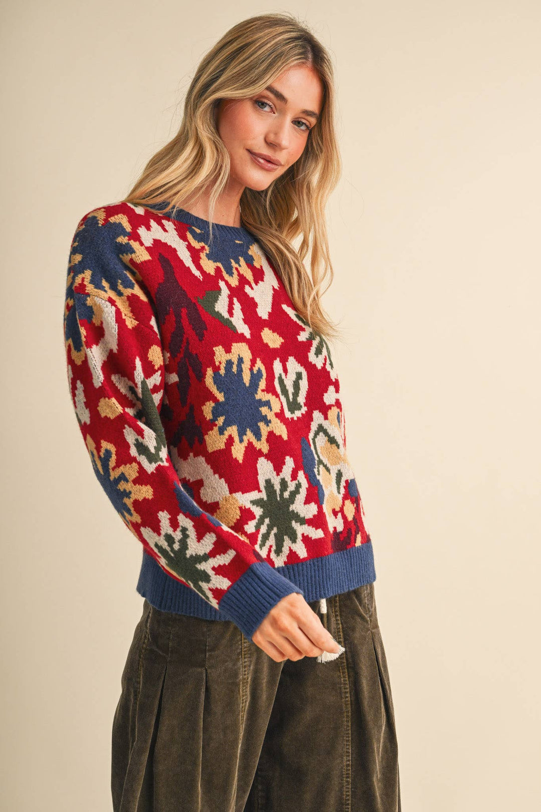 AUTUMN ABSTRCT GARDEN  SWEATER