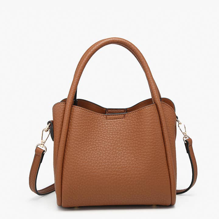 BROWN RUBY 3 COMPARTMENT HANDBAG