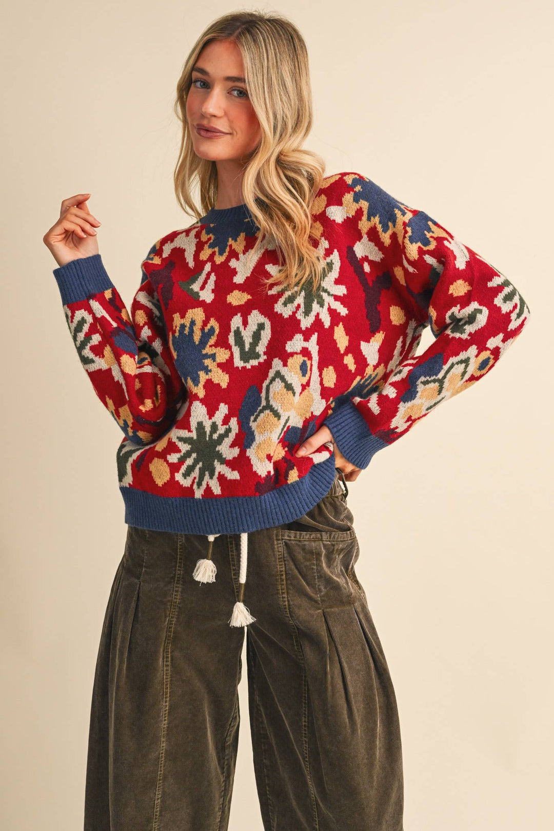 AUTUMN ABSTRCT GARDEN  SWEATER