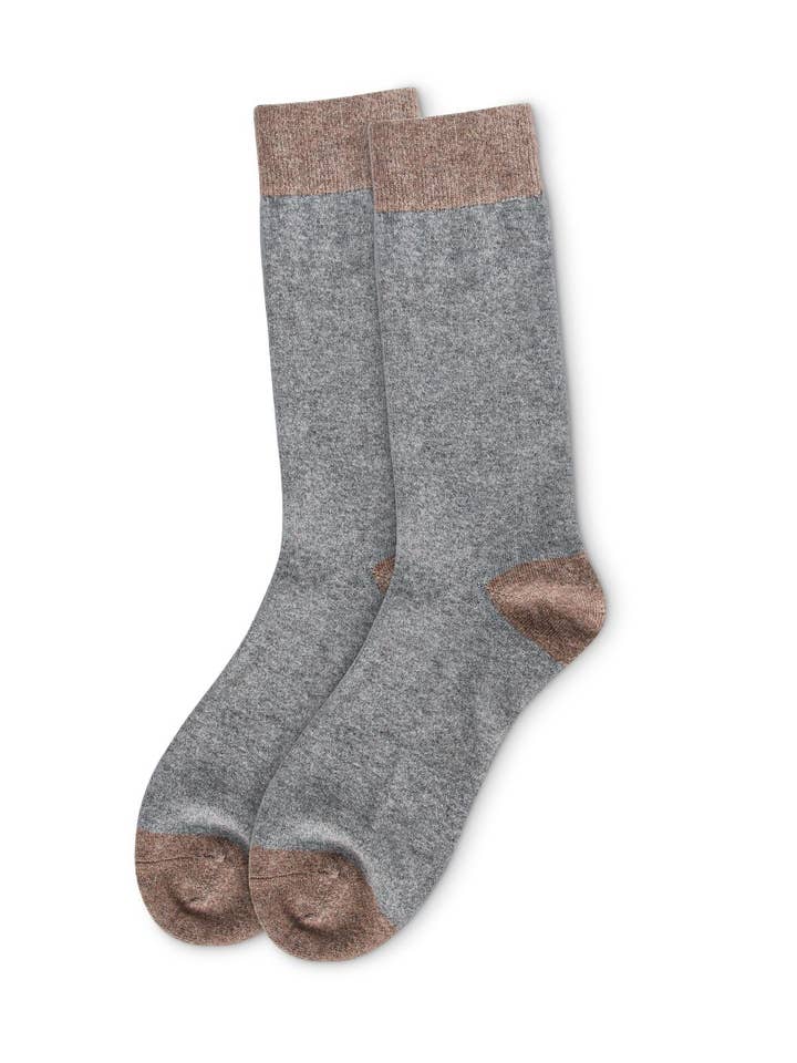 MEN'S HEATHER GREY LUXE SOFT CASHMERE BLEND SOCKS
