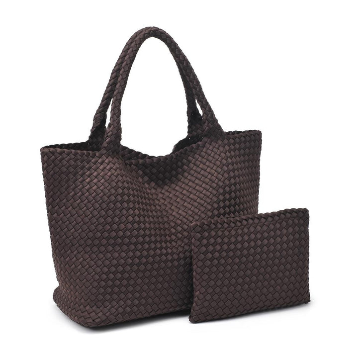 CHOCOLATE THE SKY'S THE LIMIT LARGE WOVEN TOTE BAG