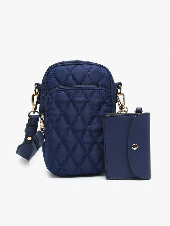 NAVY QUILTED PARKER CROSSBODY BAG