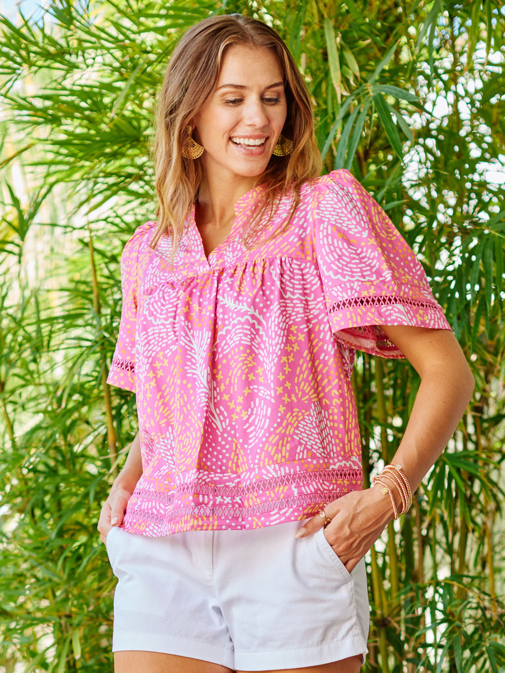 JASMINE MANGO MOSAIC PINK TOP