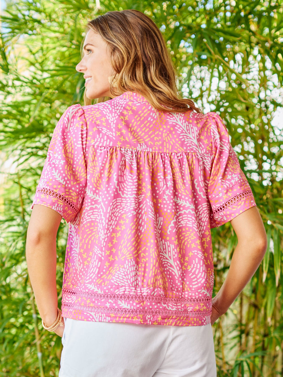 JASMINE MANGO MOSAIC PINK TOP