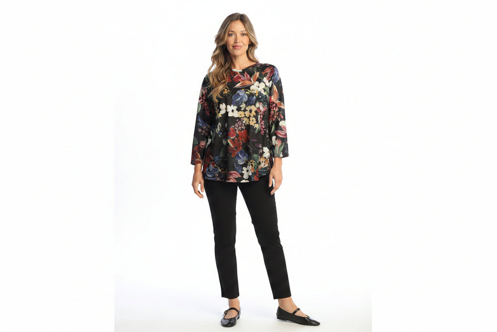JULIETTE FLORAL 3/4 RAGLAN SLEEVE TOP
